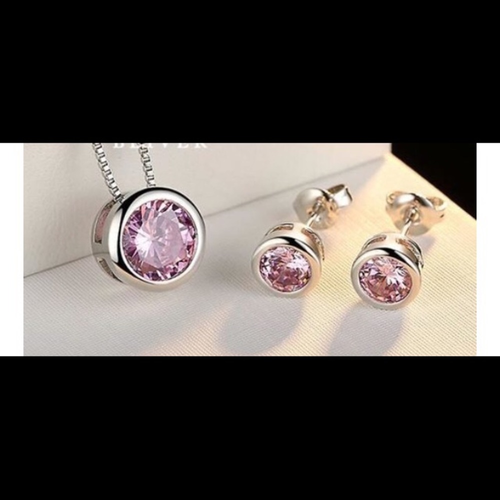 Pink stone Jewelry Set